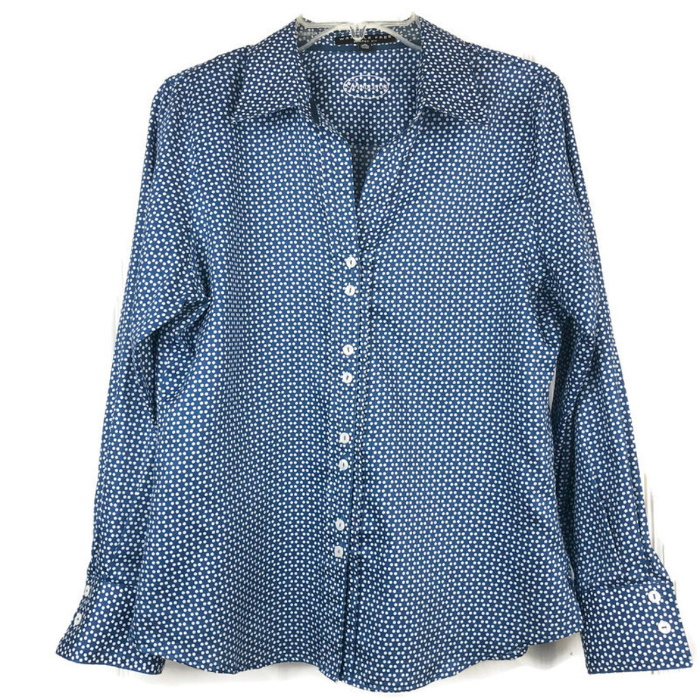 Pendleton Polka Dot Button-Down Long Sleeves Wrinkle free Cotton Shirt Size 12P